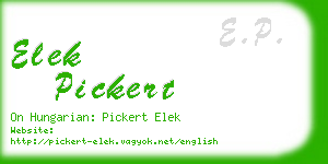 elek pickert business card